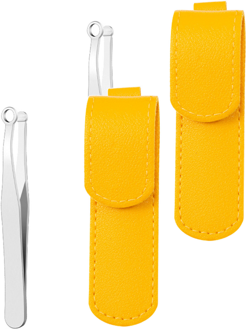 휴대용 원형 콧털정리 핀셋, 2개