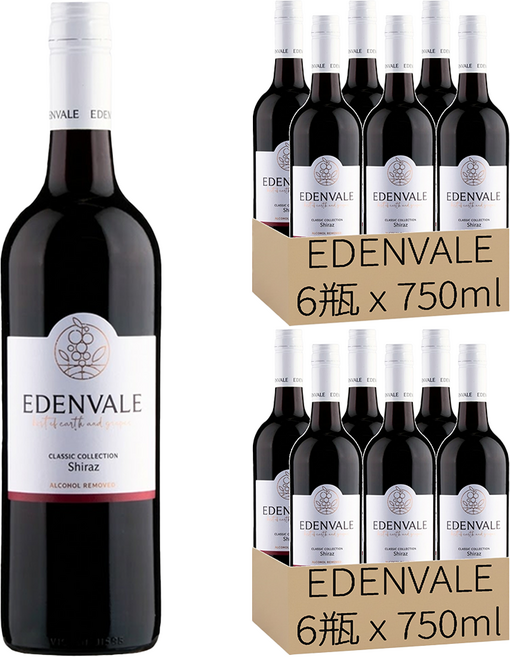 EDENVALE 養生紅葡萄飲 西拉子, 12瓶, 750ml