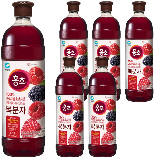 홍초 복분자, 1.5L, 6개