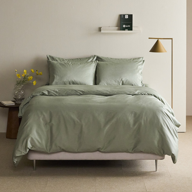 바운티풀 프리미엄 코마사 사틴면 호텔 이불커버, 올리브그린