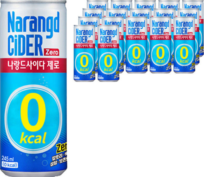 나랑드사이다 제로, 245ml, 18개