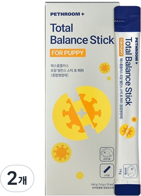 페스룸 반려동물 플러스 토탈 밸런스 스틱 포 퍼피 10p, 2개, 종합영양제, 140g