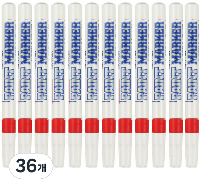 문화연필 세필 페인트마카 레드, 1색, 36개