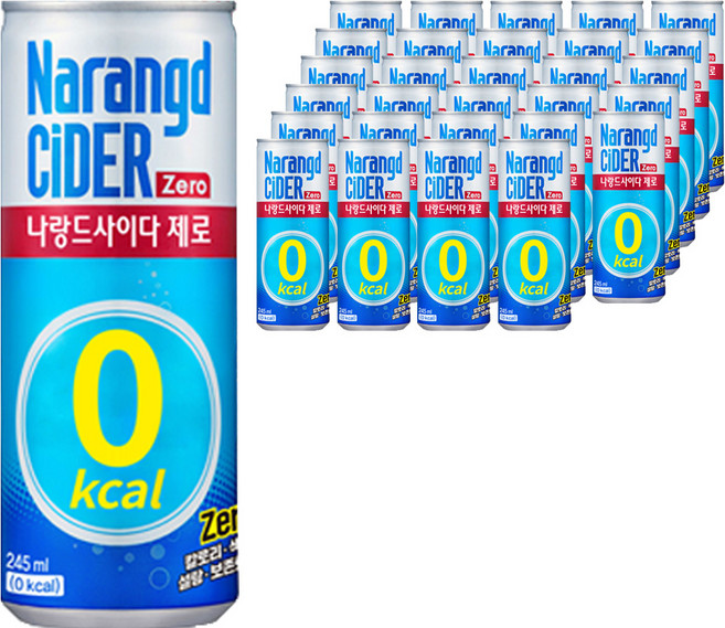 나랑드사이다 제로, 245ml, 36개