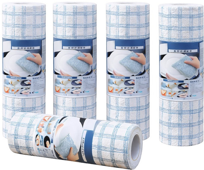 리브웍스 빨아쓰는 체크무늬 키친타올, 5개, 40매입