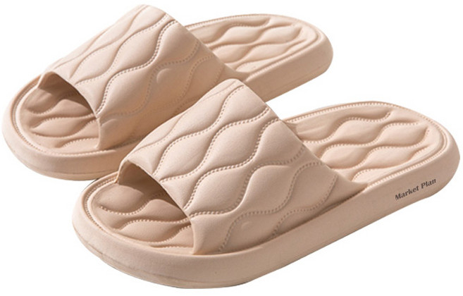 마켓플랜 트렌디 퓨어 거실 실내화, 베이지, 1개