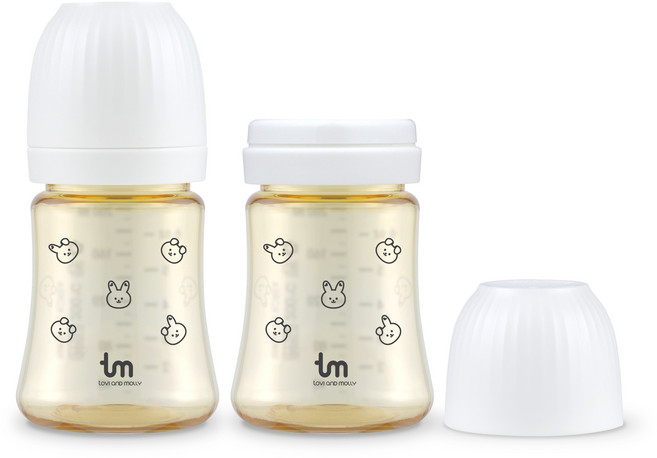 토비앤몰리 돗바니 PPSU 젖병, 화이트, 180ml, 2개