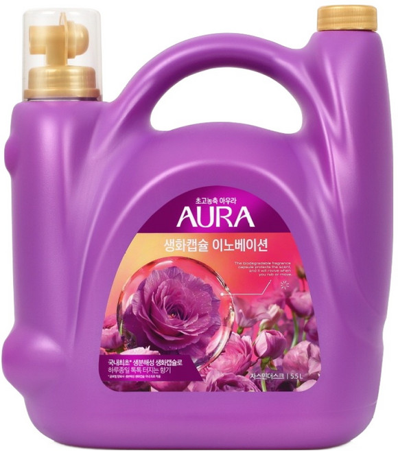 아우라 생화캡슐 섬유유연제 자스민머스크향 본품, 5.5L, 1개