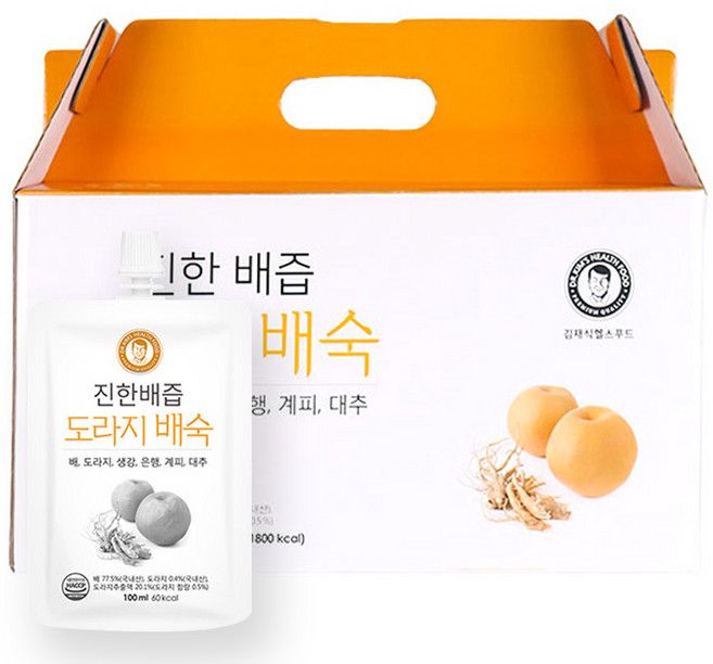 김재식헬스푸드 진한배즙 도라지배숙즙 스파우트, 3L, 30개