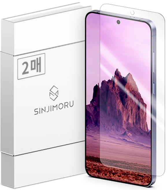 신지모루 자가복원 유리하드코팅 풀커버 휴대폰 액정보호필름 2p, 1세트