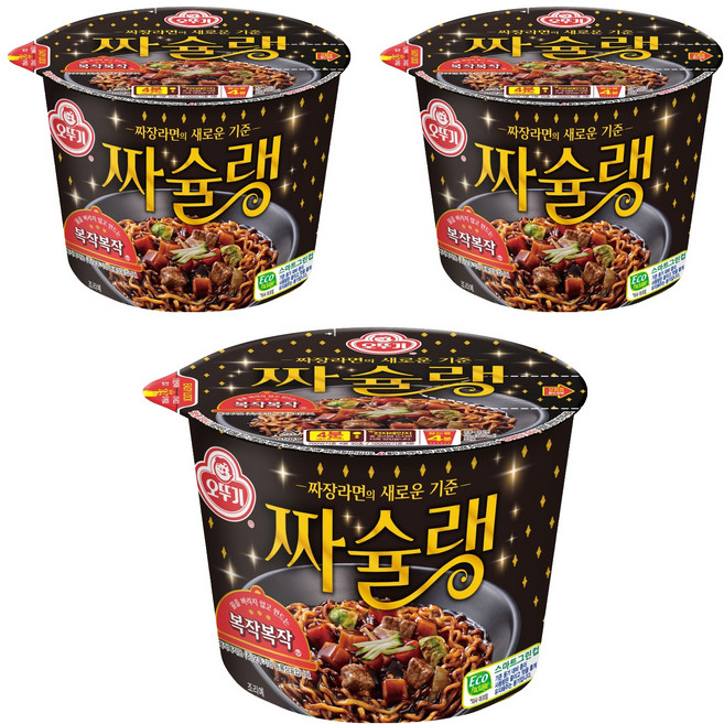 오뚜기 짜슐랭 용기 라면 125g, 3개