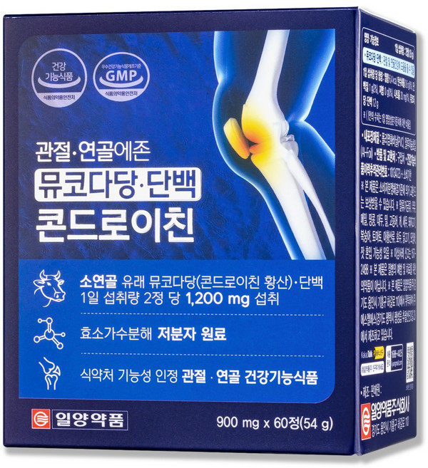 일양약품 관절 연골에존 뮤코다당 단백 콘드로이친, 60정, 1개