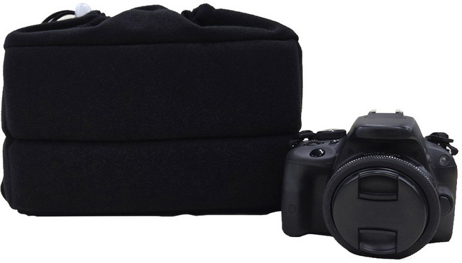 앤티스 파우치형 벨벳 카메라 가방, 블랙, 1개