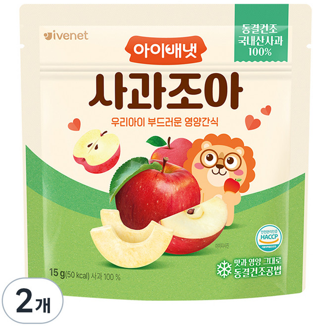 아이배냇 사과 조아 과일칩, 15g, 2개
