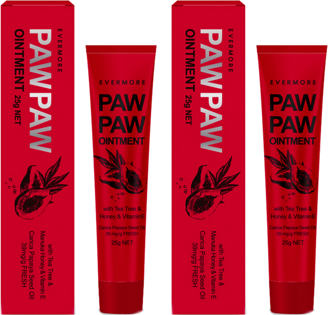 에버모어 포포 오인트먼트 위드 티트리 & 마누카 허니 & 비타민 E 크림, 25g, 2개