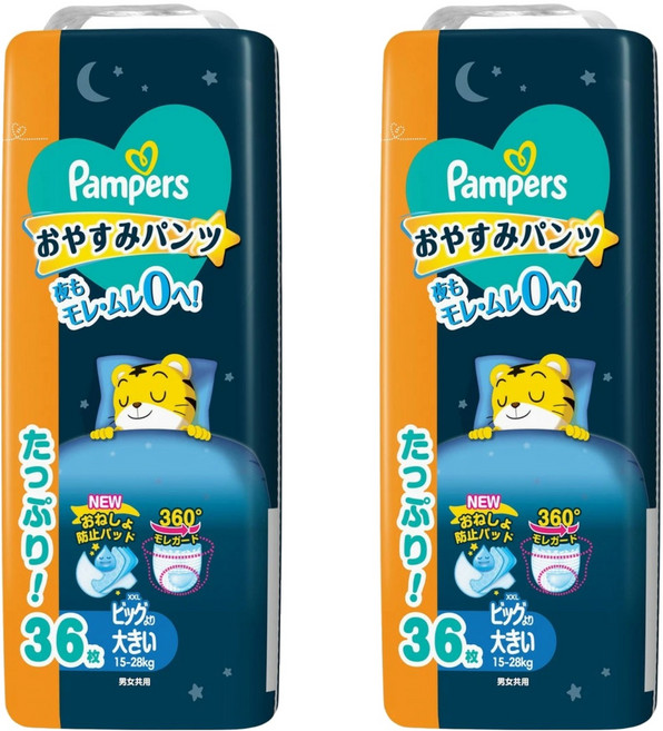 Pampers 幫寶適 日本境內版 巧虎晚安褲 尿布 15~28kg, XXL, 72片