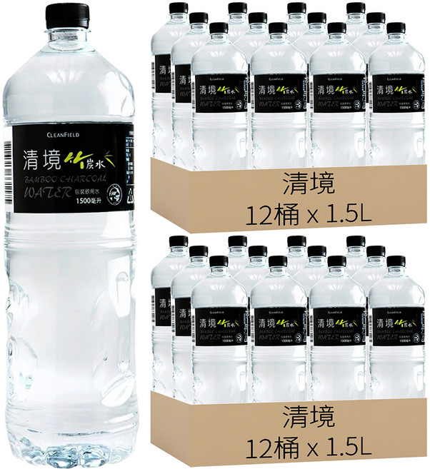 清境 竹炭水, 1.5L, 24桶