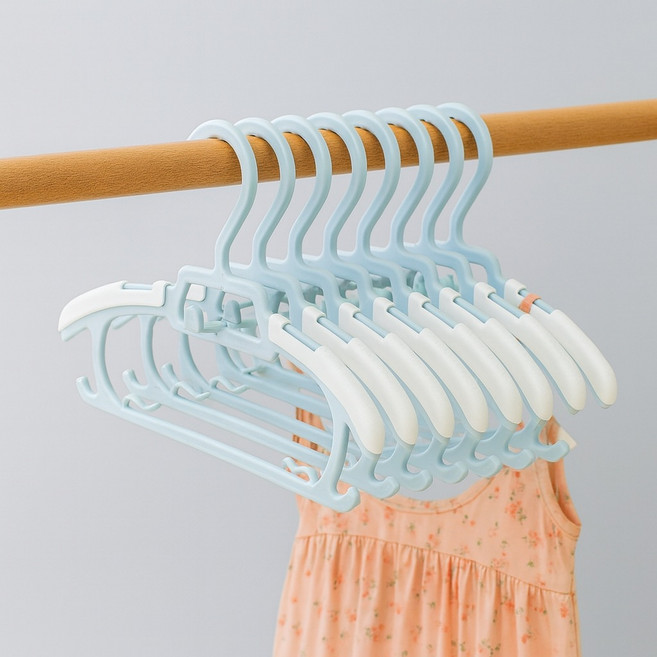 재니홈 길이조절 유아 옷걸이 세트, 블루, 10개