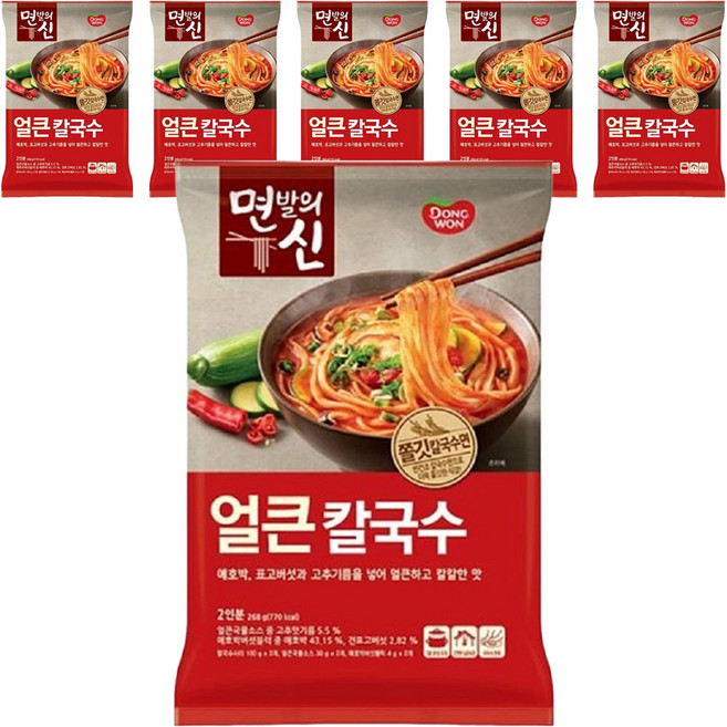 동원 면발의신 얼큰칼국수, 6개, 268g