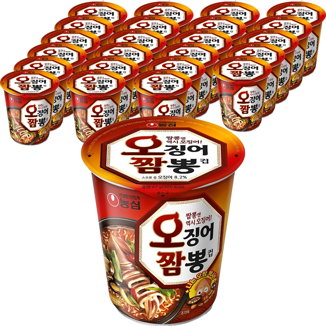 Champong Ramyun 杯裝魷魚海鮮味湯麵 67g, 24入
