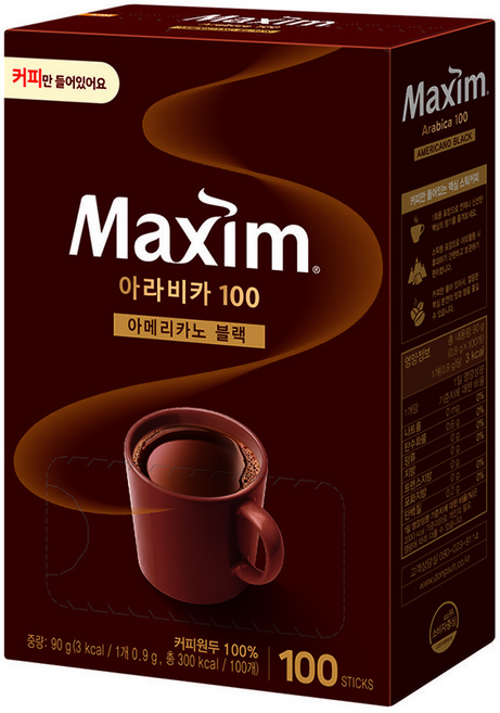 맥심 아라비카100 아메리카노 블랙, 900mg, 100개입, 1개