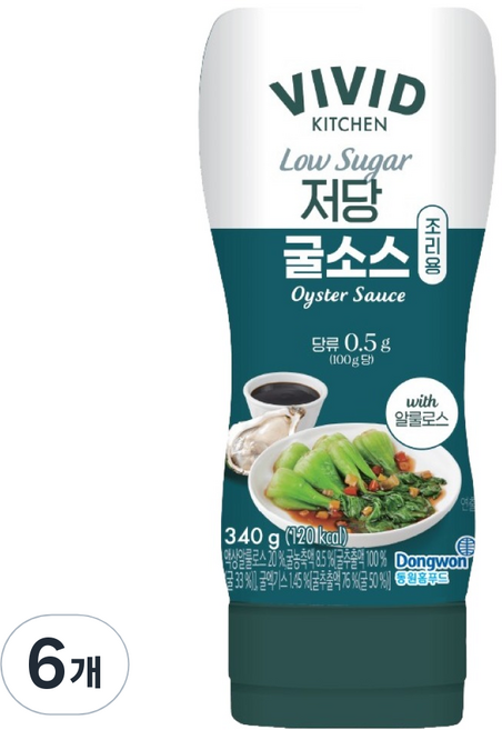 비비드키친 조리용 저당 굴소스, 340g, 6개