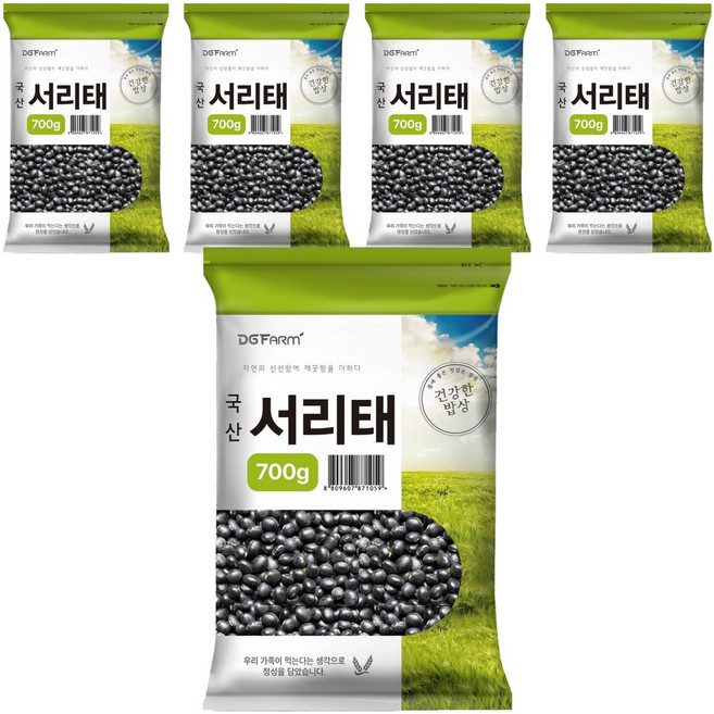 건강한밥상 국산 서리태, 700g, 5개