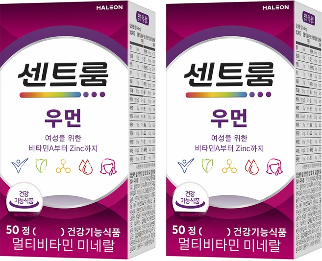 센트룸 우먼 멀티비타민 미네랄, 50정, 2개 - 쿠팡