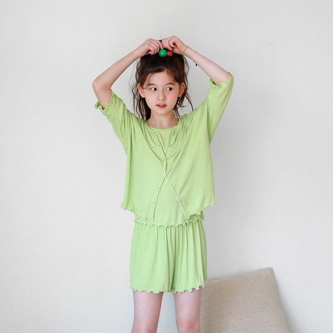 제이키즈 여아용 냉감 룰렛 가디건 상하복 세트 J6056