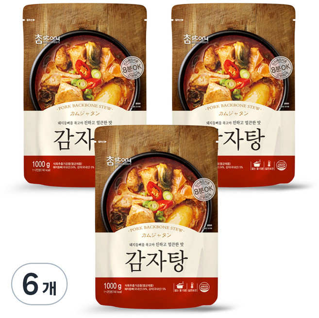 참스토리 감자탕, 1kg, 6개