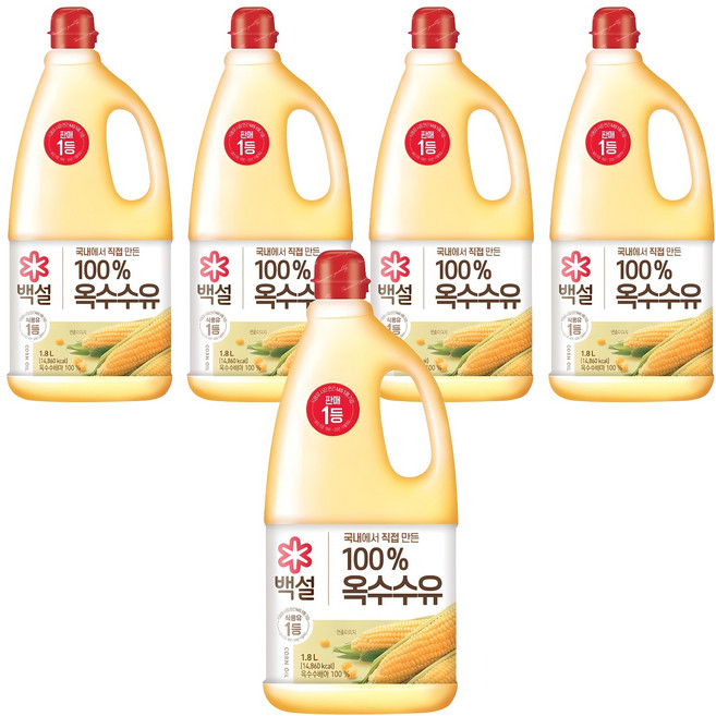 백설 옥수수유, 1.8L, 5개