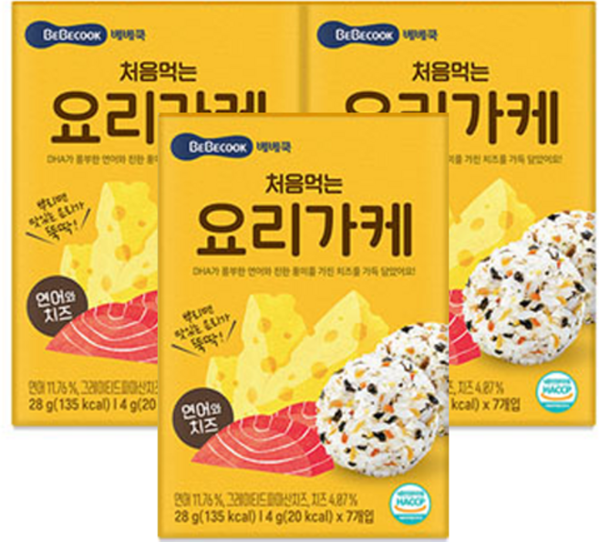베베쿡 처음 먹는 요리가케, 28g, 3개, 연어와 치즈