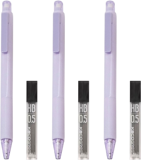 KaCO TURBO彩虹 HB自動鉛筆筆芯組-紫, 0.5mm, 3組