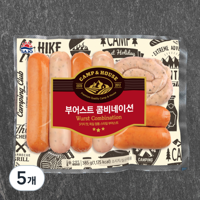 사조 부어스트콤비네이션 소시지, 385g, 5개