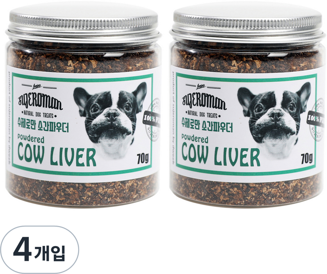 SUJEROMAN 반려동물 파우더 간식, 소간, 70g, 4개