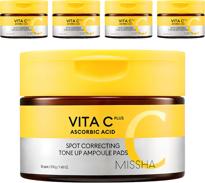 미샤 비타씨플러스 잡티씨 톤업 앰플패드 210g, 80매입, 5개