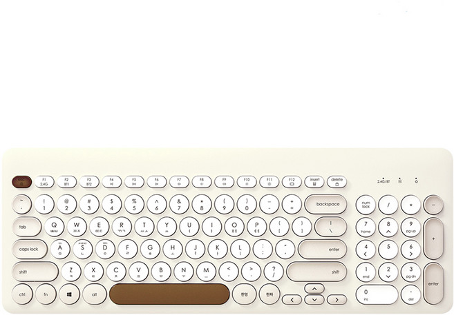 아이노트 멀티 페어링 블루투스 무선 일반형 키보드, 크림, X-KEY 96RB