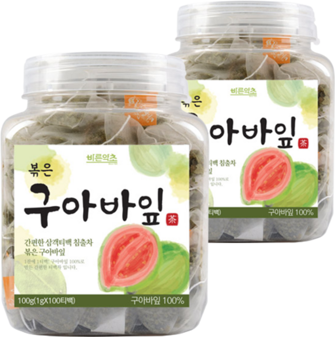 바른약초 볶은 구아바잎 삼각 티백, 1g, 100개입, 2개