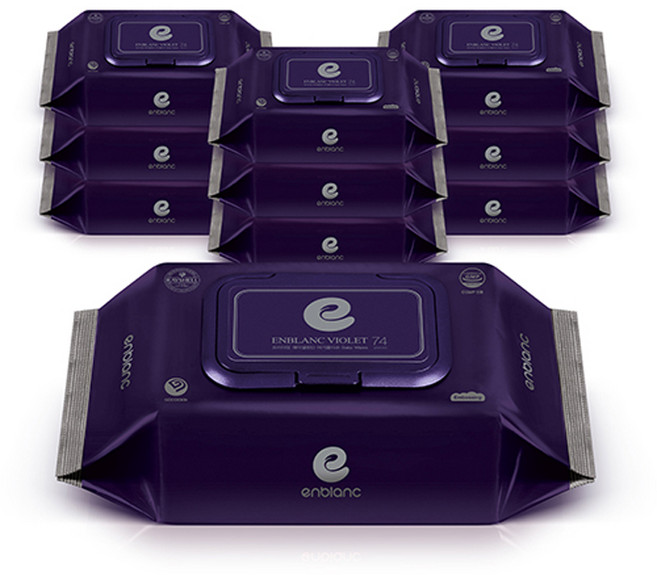 앙블랑 저자극 아기물티슈 바이올렛 캡형, 70g, 74매, 10세트