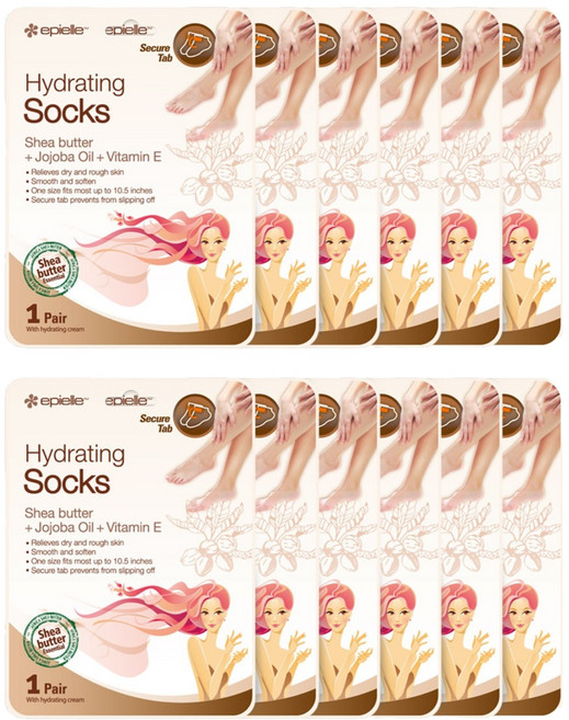 Epielle 保濕足部足膜合二為一, 1組, 12個