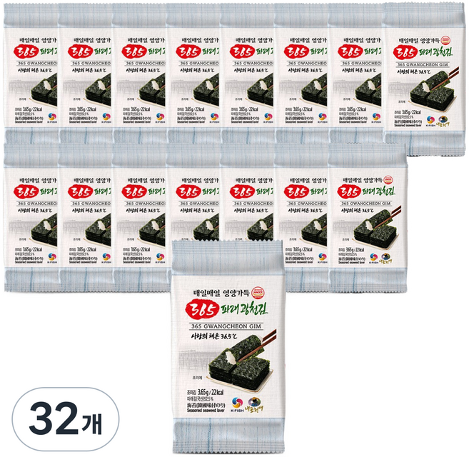 내포천애 365 파래 광천김, 32개, 3.65g