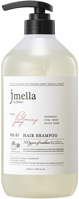 제이멜라 인 프랑스 블루밍 피오니 헤어 샴푸 러블리 플로럴향, 1L, 1개