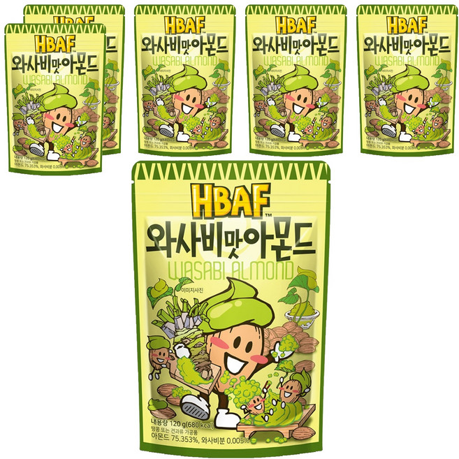 바프 와사비맛 아몬드, 120g, 6개