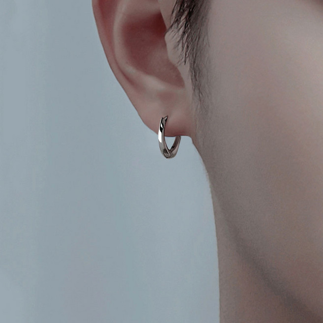 PEONIST 男士基本款簡約圓環耳環 12mm 2入