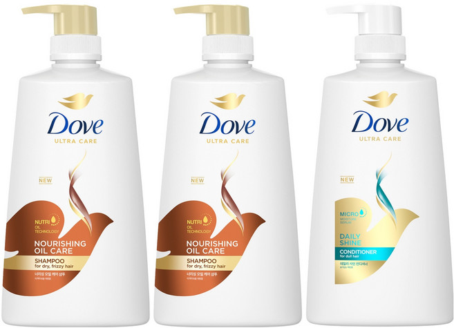 도브 너리싱 오일 케어 샴푸 680ml 2p + 데일리샤인 컨디셔너 660ml, 1개