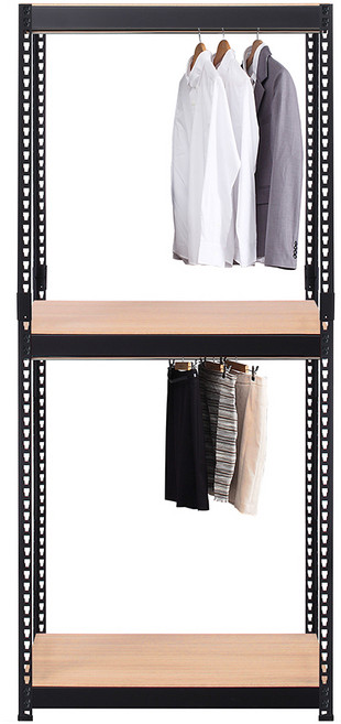 스피드랙 V2 봉2 3단 스탠드 행거 800 x 400 x 2100 mm, 블랙