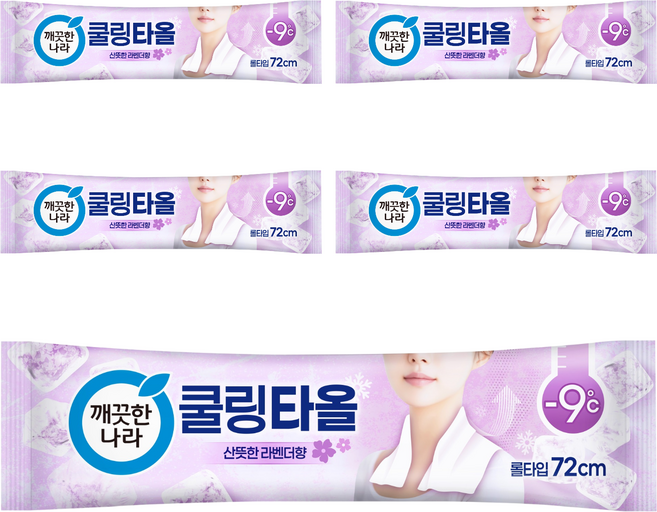 깨끗한나라 라벤더 쿨링타올, 29g, 5개