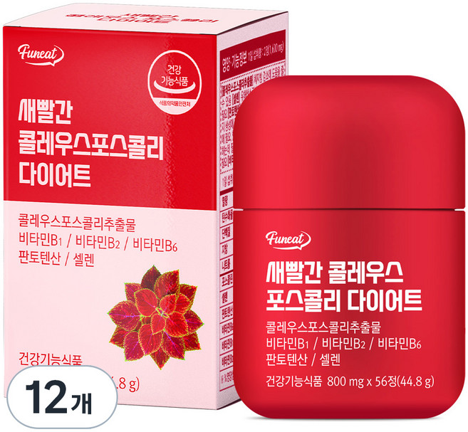 Funeat 毛喉鞘蕊花萃取美體錠 44.8g, 56顆, 12罐