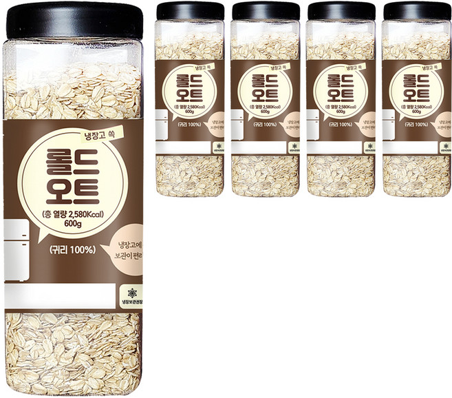냉장고쏙 롤드 오트, 600g, 5개