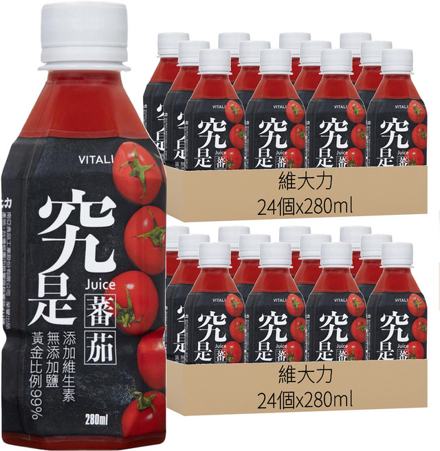 維大力 99%蕃茄汁, 280ml, 48個